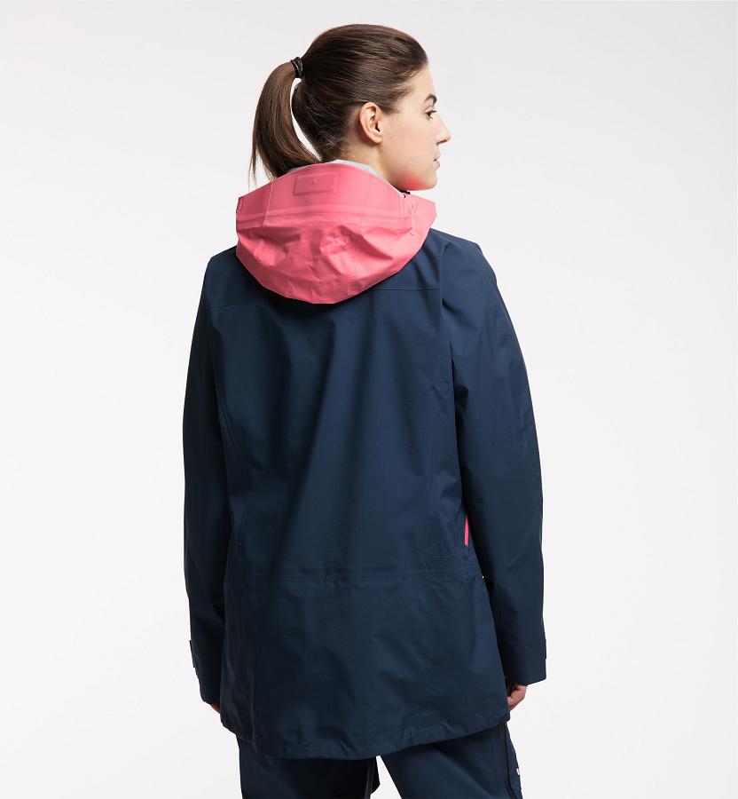 Haglöfs Womens Vassi GTX Pro Ski Jacket Dark Blue/Pink New Zealand 48093SPHA